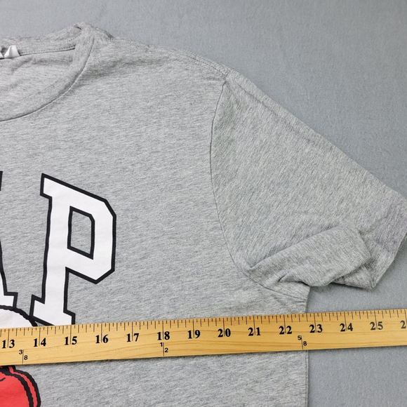 Gap x Peanuts Snoopy T-Shirt Gray Graphic Tee XL Men's Short Sleeve Puffer - Picture 5 of 9